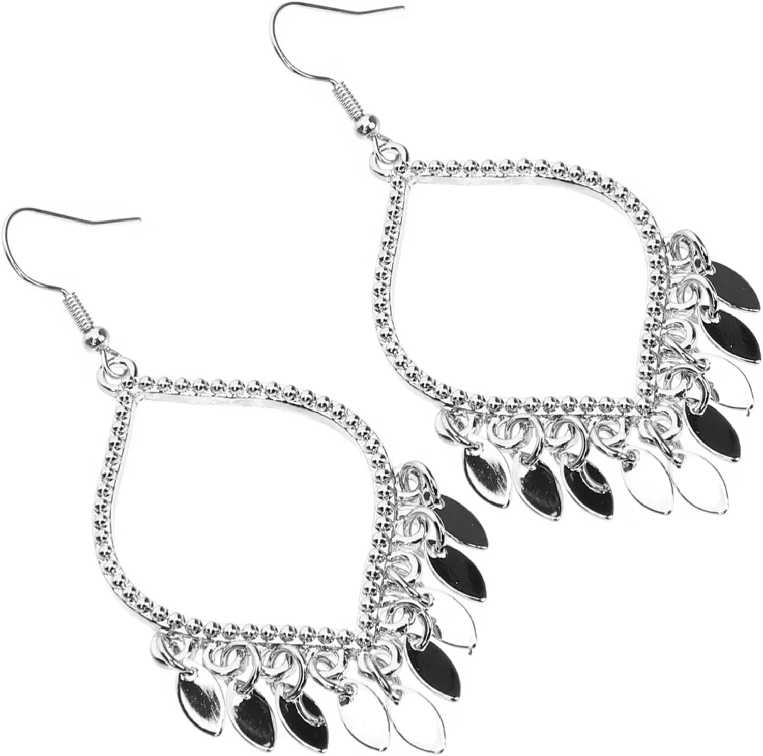 Hemoton 1pair Teardrop Tassel Earrings for Women Lightweight Chandelier Drop Earrings Stylish for Casual and Formal Outfits