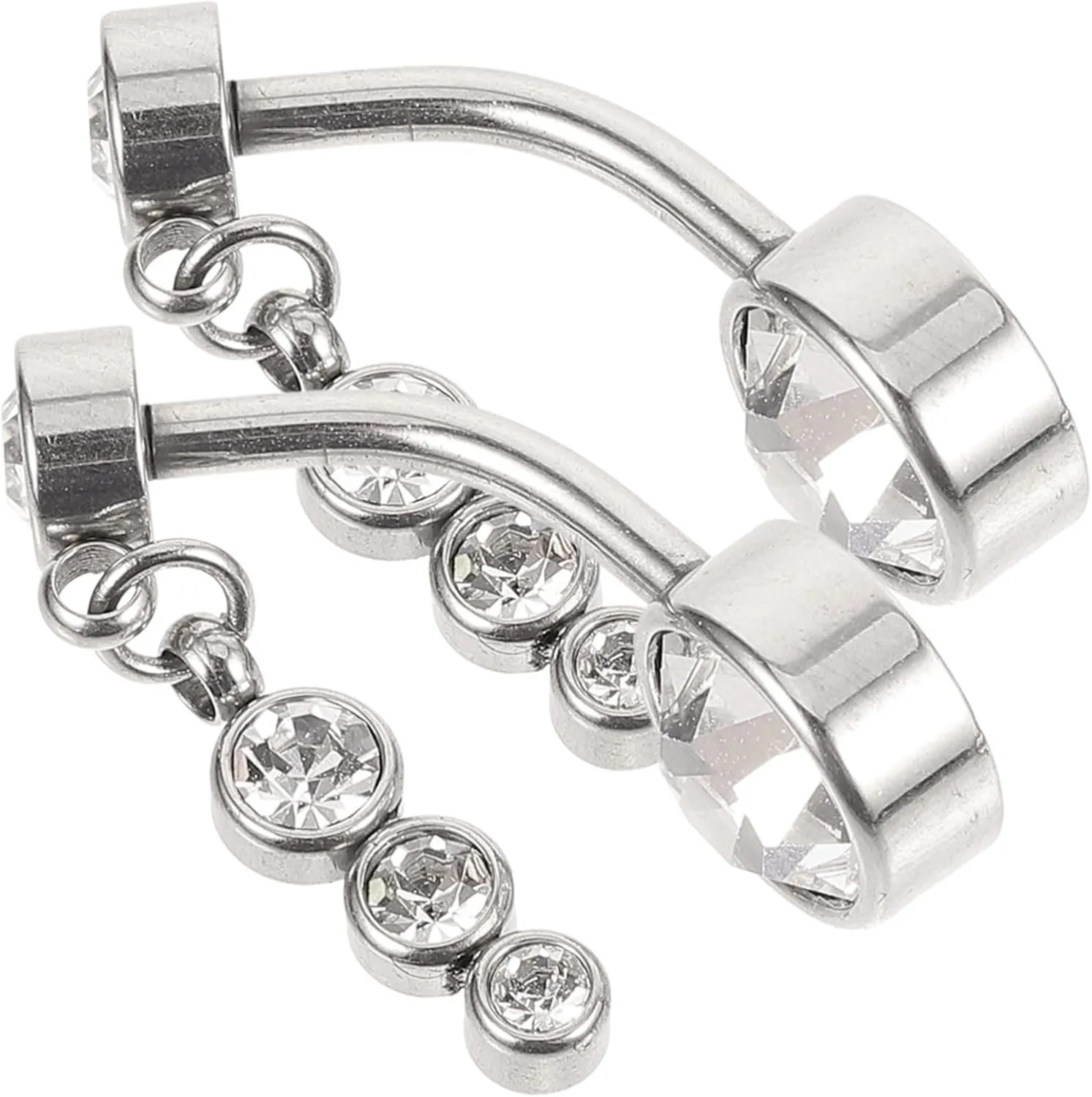 Hemoton Cute Belly Button Ring Stainless Steel Navel Ring Rhinestone Fashionable Piercing Jewelry for Women