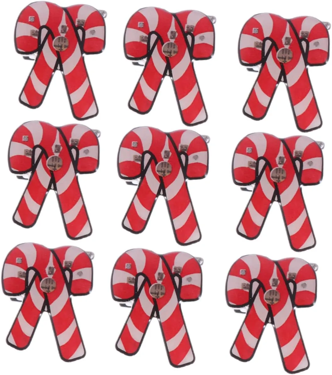 Homoyoyo 25pcs Enamel Christmas Brooches Shiny Festive for Clothing Bags Scrapbooking Led Illuminated Cartoon Designs for Holiday Parties