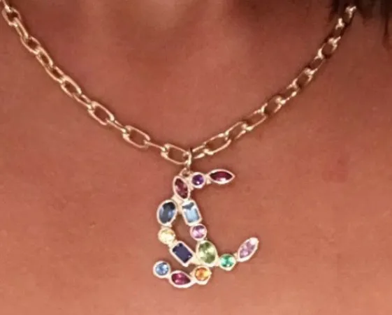Initials in colored stones (Customizable)