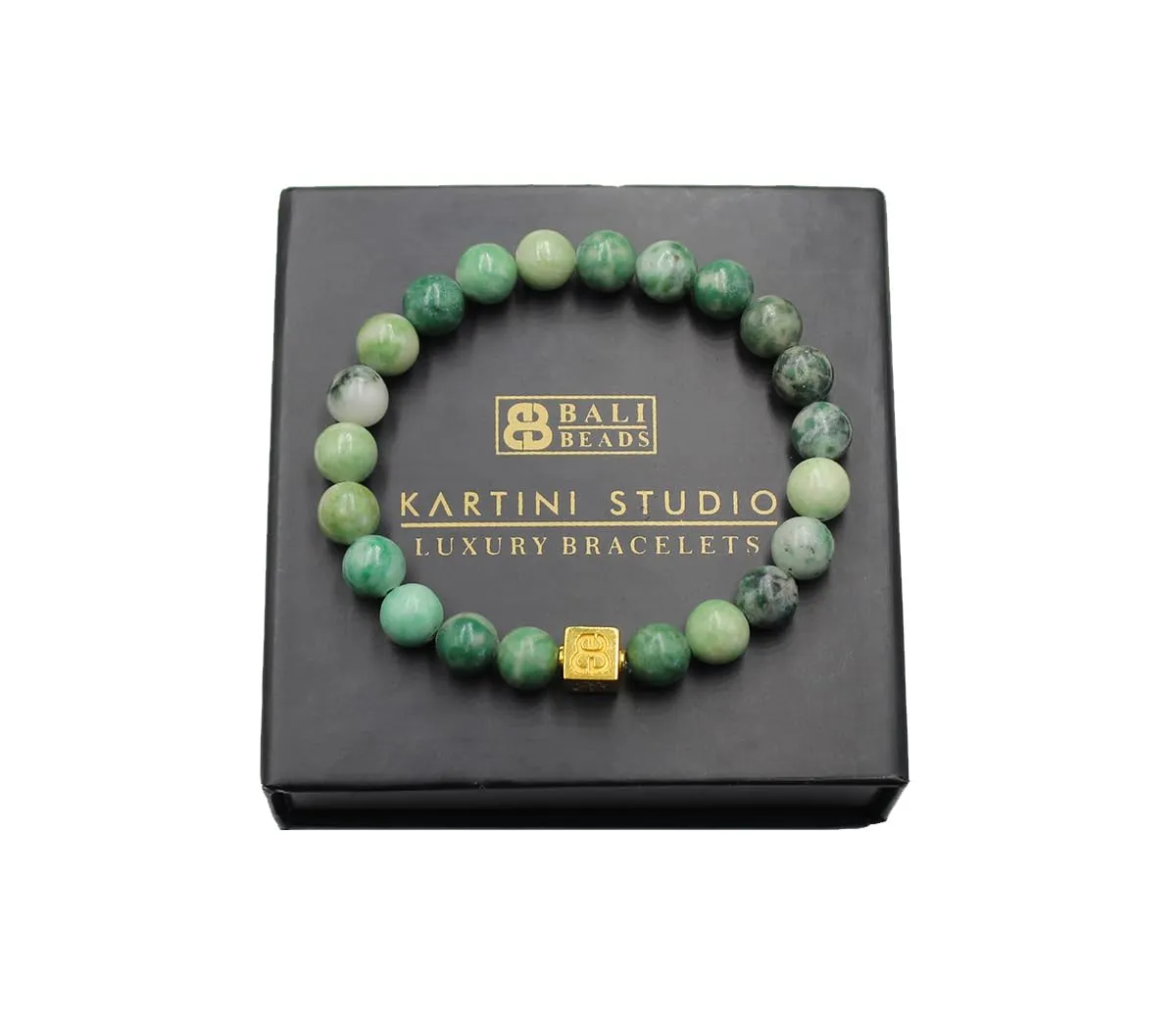 Jade and Gold Bracelet, Qinghai Jade Beads Bracelet, Quality Bead Jewelry for Man
