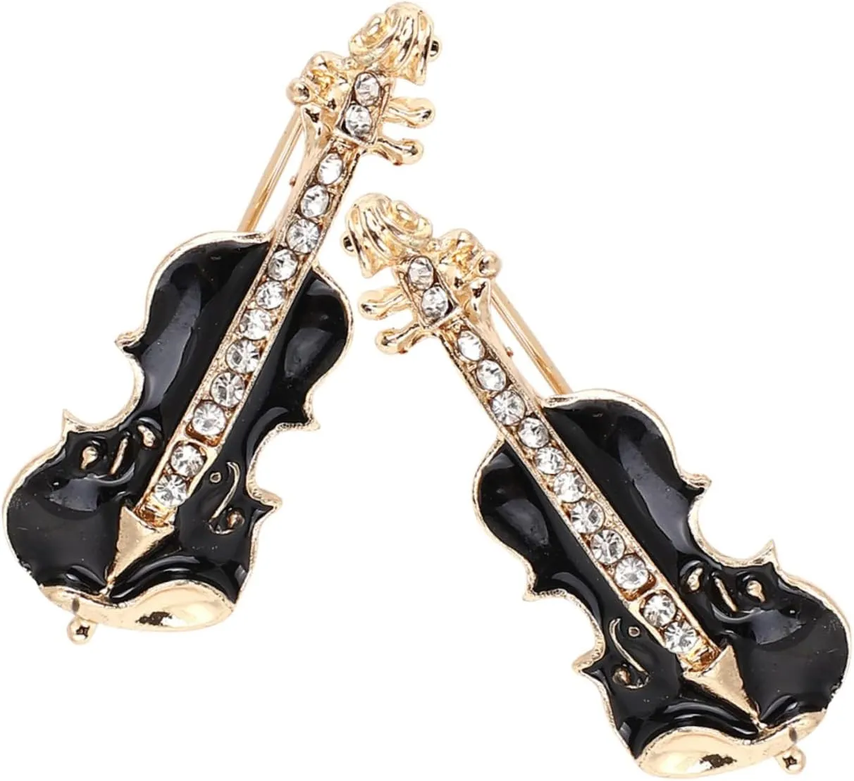 LIFKOME 2Pcs Violin Brooch Creative Clothes Pin for Dresses Bags Hats Scarves Lightweight Durable Accessory for Music Lovers Stylish Decorative Pins