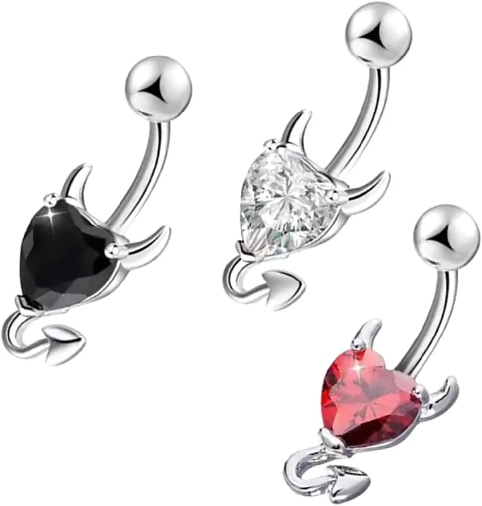 LIFKOME 3pcs Navel Rings Zircon Stones Stylish Belly Button Jewelry for Women Includes and Zircon for Daily Wear Special Occasions