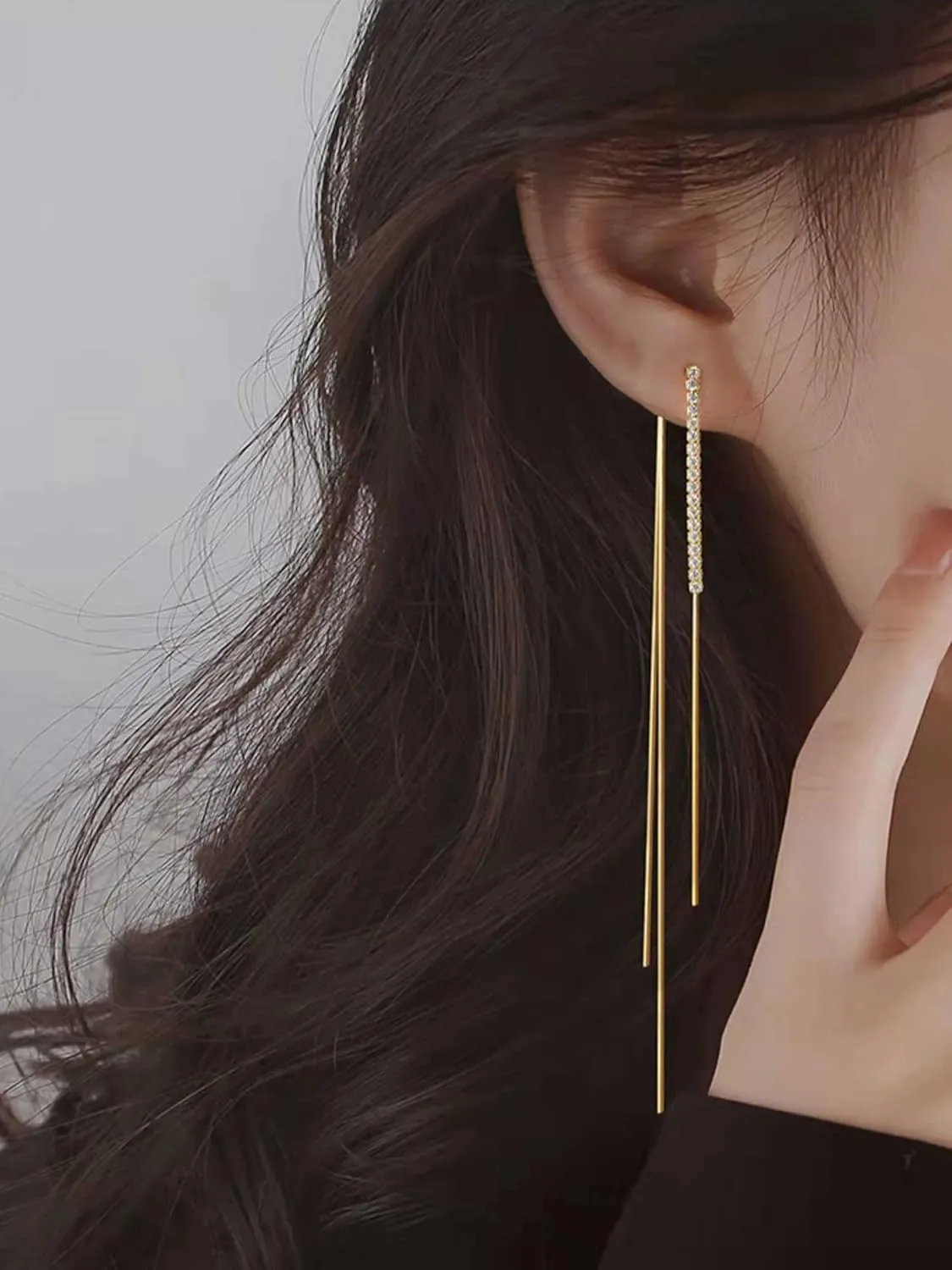 Long Tassel Dangle Earrings for Women Gold Long Threader Earrings Chain Drop Earrings