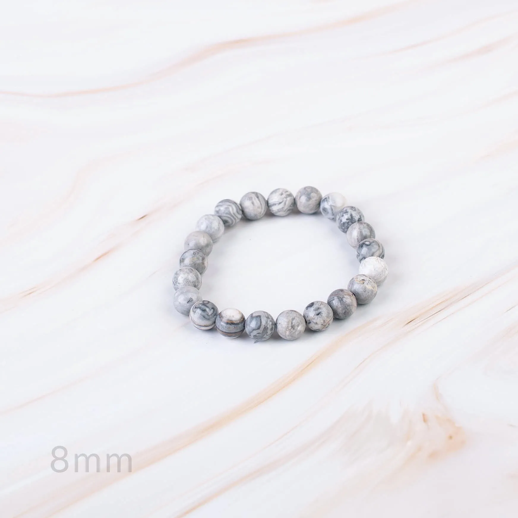 Map Jasper Beaded Bracelet