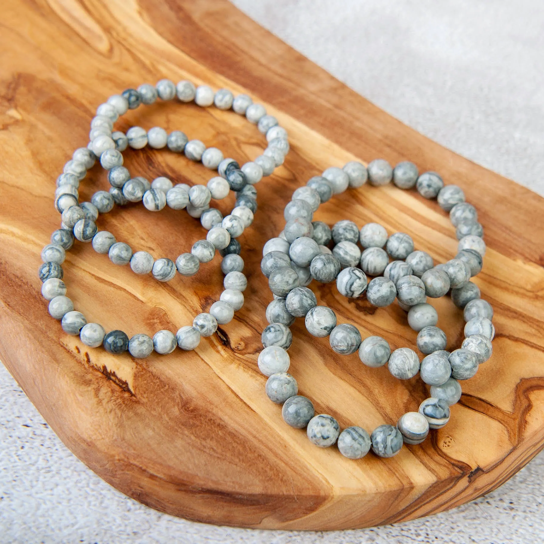 Map Jasper Beaded Bracelet