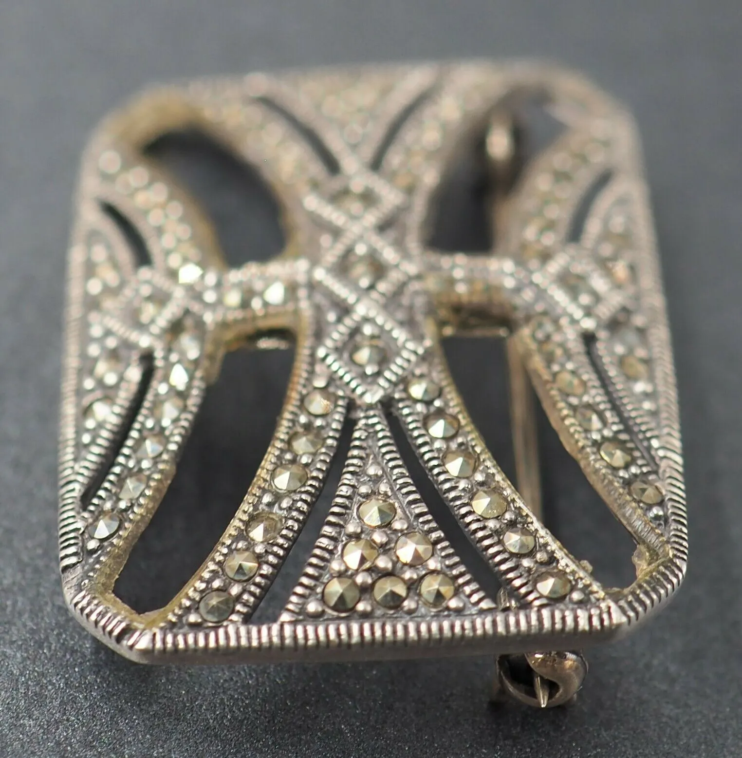 Marcasite 925 Sterling Silver Brooch