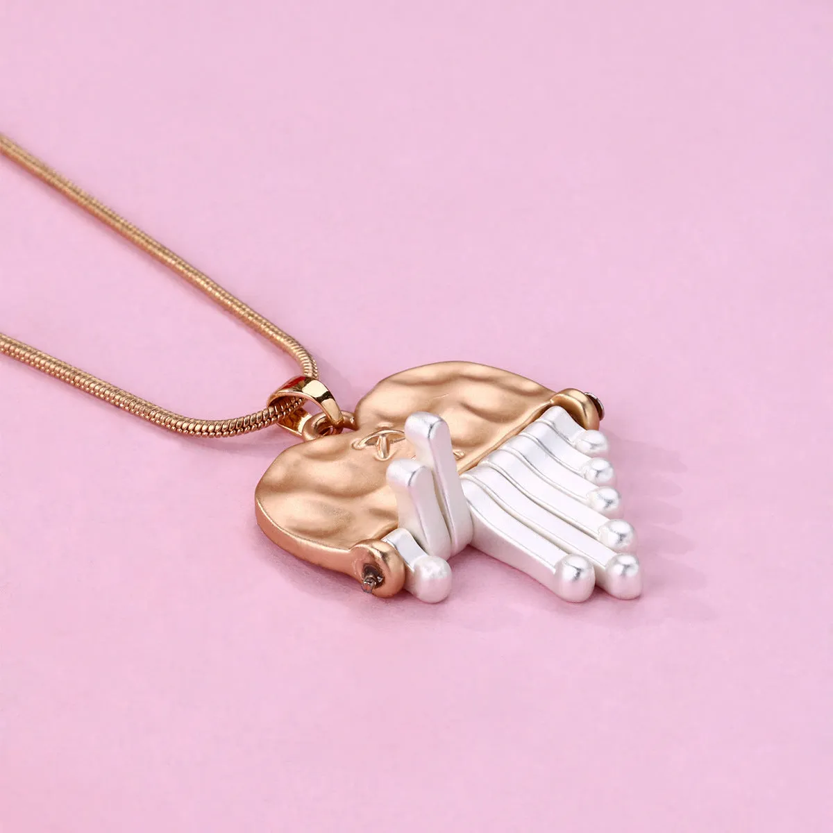 Matching Hearts Necklaces Set for Couples
