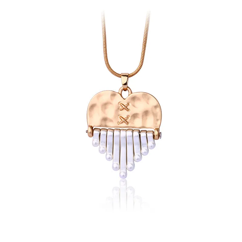 Matching Hearts Necklaces Set for Couples