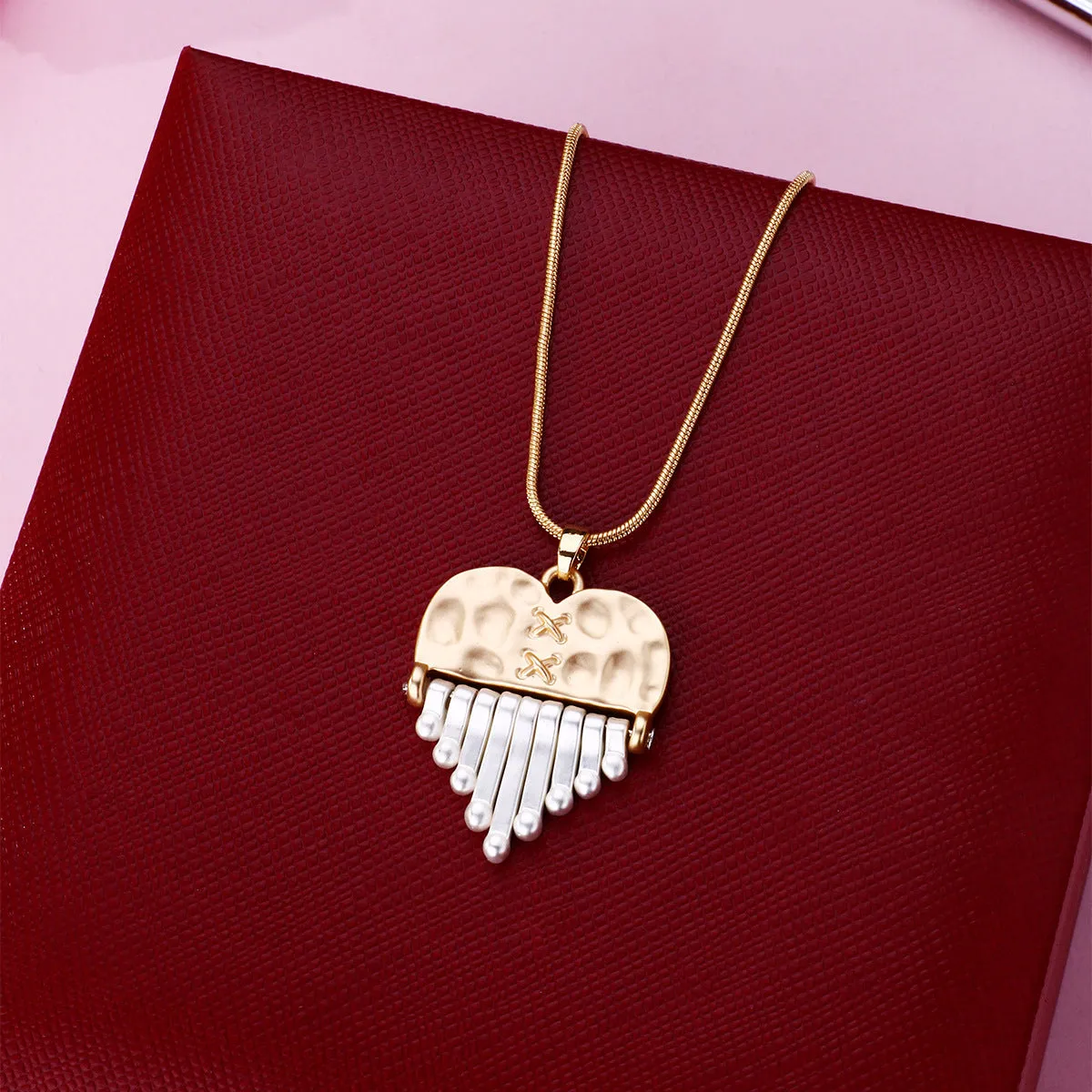 Matching Hearts Necklaces Set for Couples