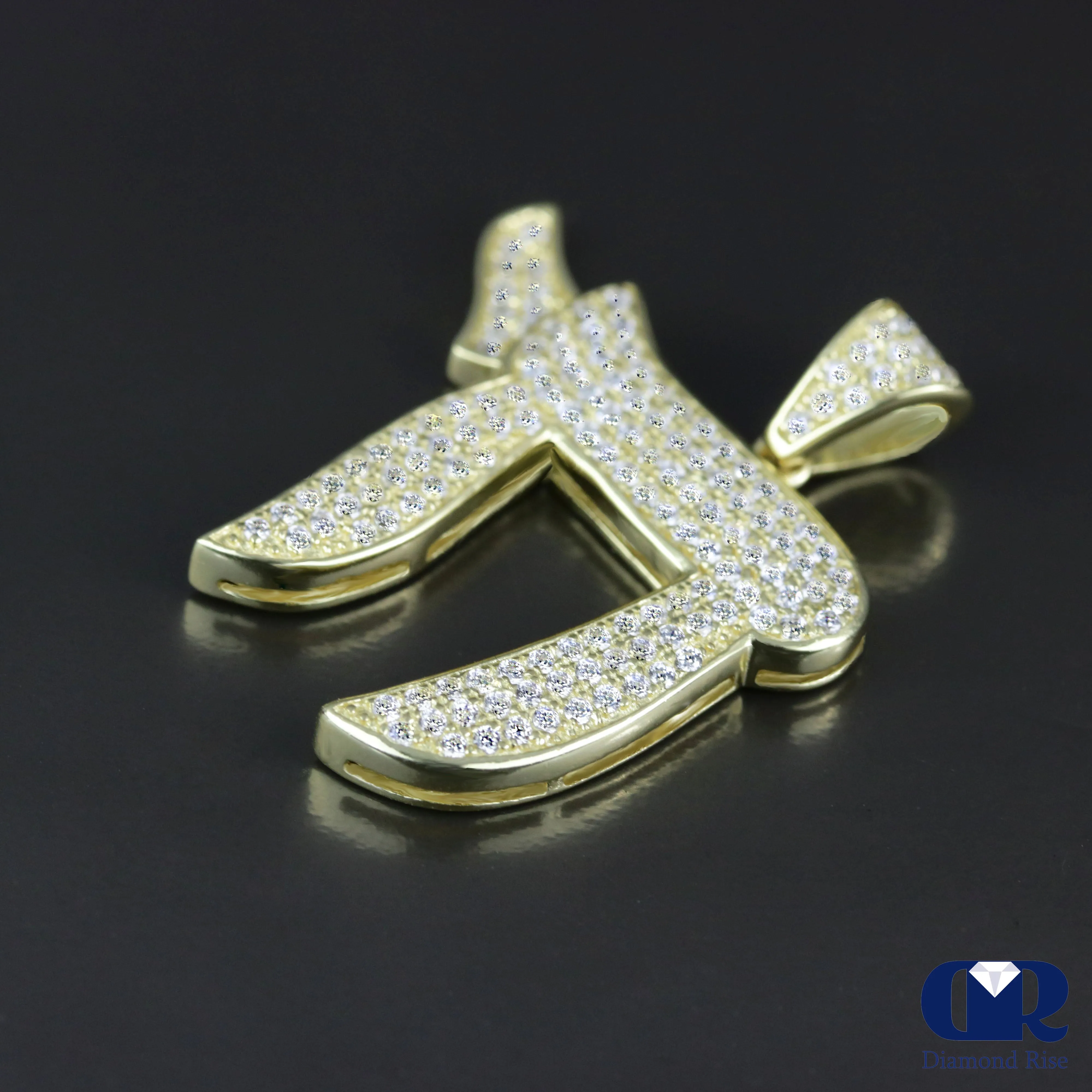 Men's Chai Diamond Pendant In 14K Yellow Gold