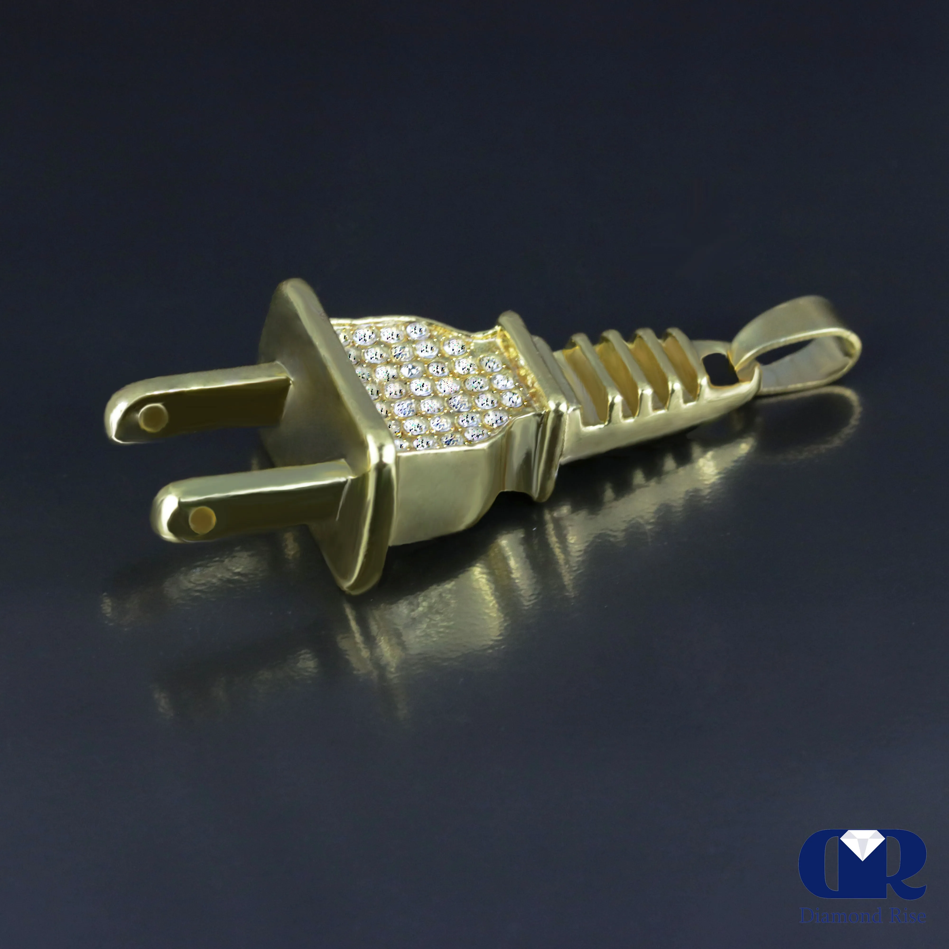 Men's Diamond Plug Pendant In 10K Gold