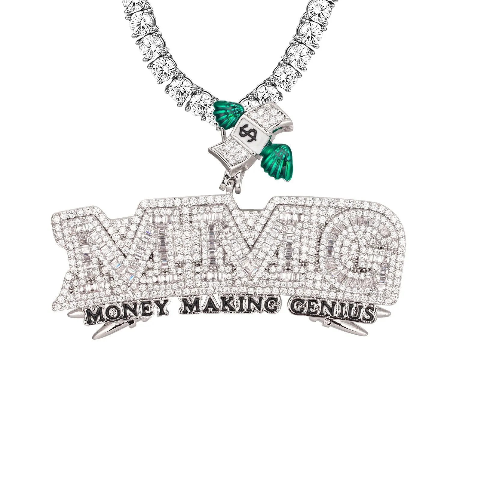 Money Making Genius Flying Bill Icy Custom Hip Hop Pendant
