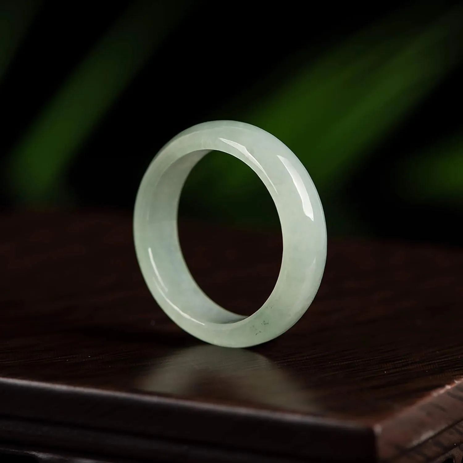 Natural A Grade Jade Band Ring Burma Jade Rings for Women Men, Myanmar Jadeite Jewelry