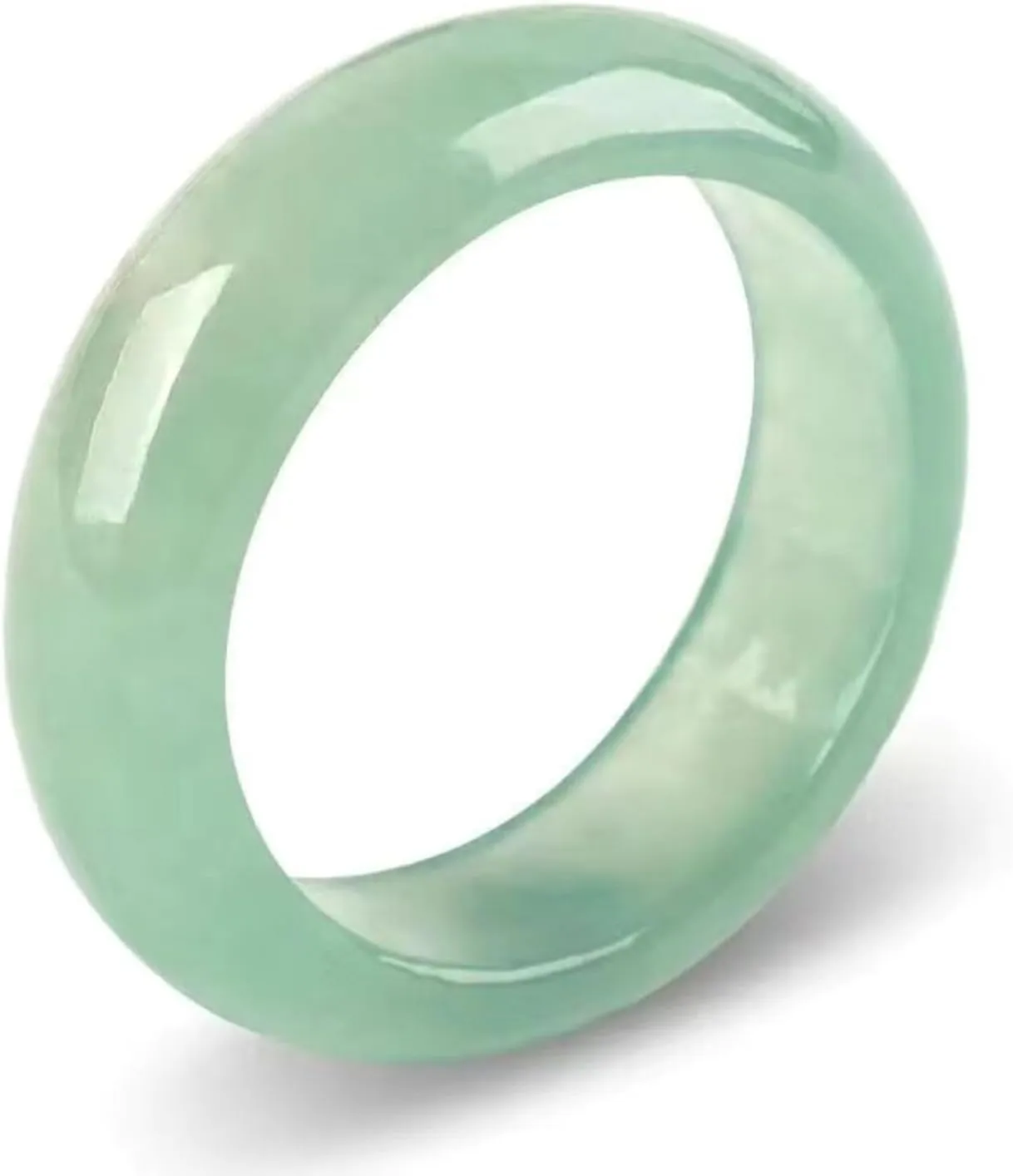 Natural A Grade Jade Band Ring Burma Jade Rings for Women Men, Myanmar Jadeite Jewelry