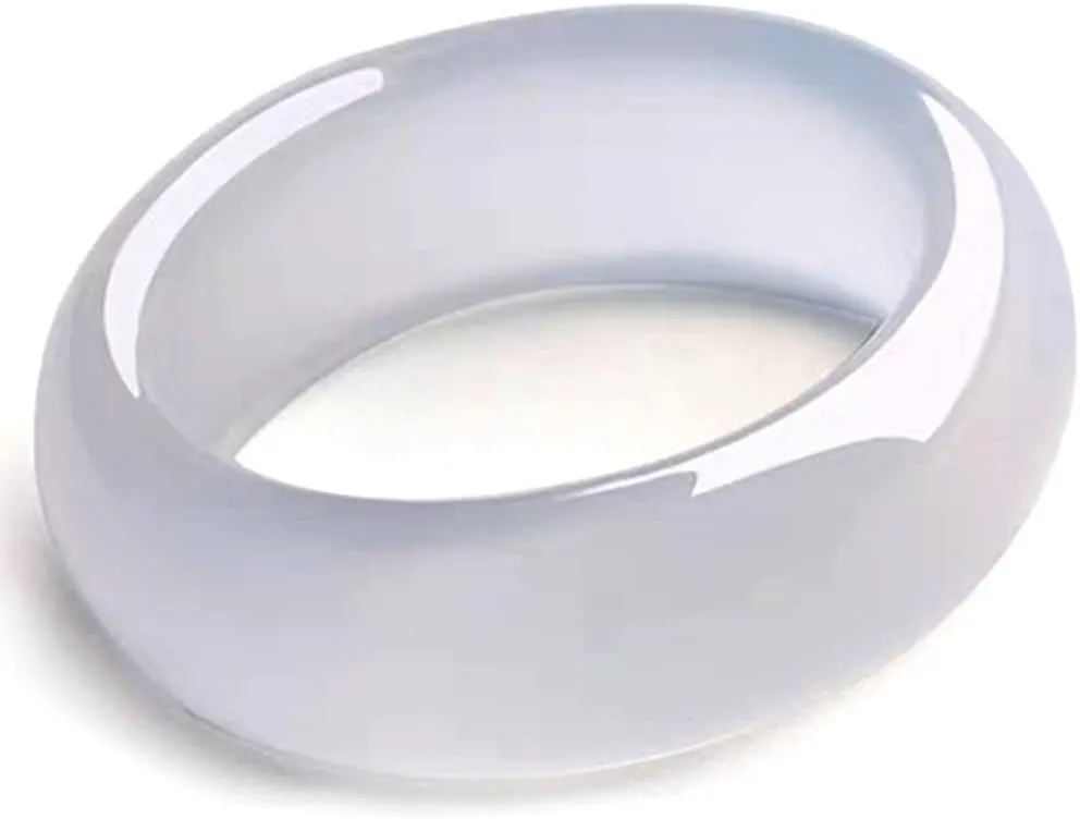 Natural Agate Jade Rings Eternity Stackable Chinese Jade Band Ring for Women for Teen Birthstone