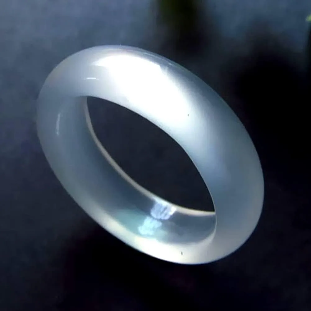 Natural Agate Jade Rings Eternity Stackable Chinese Jade Band Ring for Women for Teen Birthstone