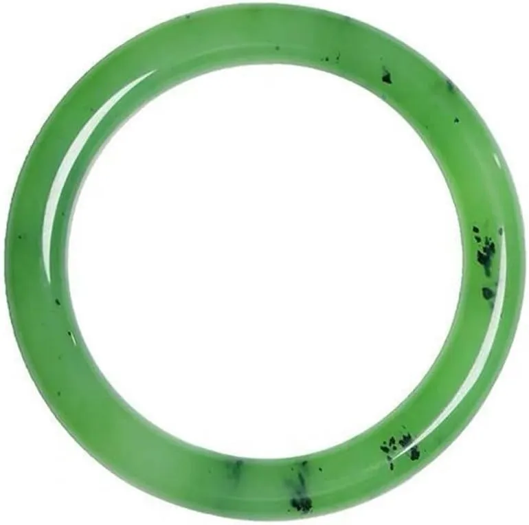 Natural Hotan Jasper Green Round Strip Bangle 58-62mm Fengshui Fashion Jade bracelet For Women Genuine