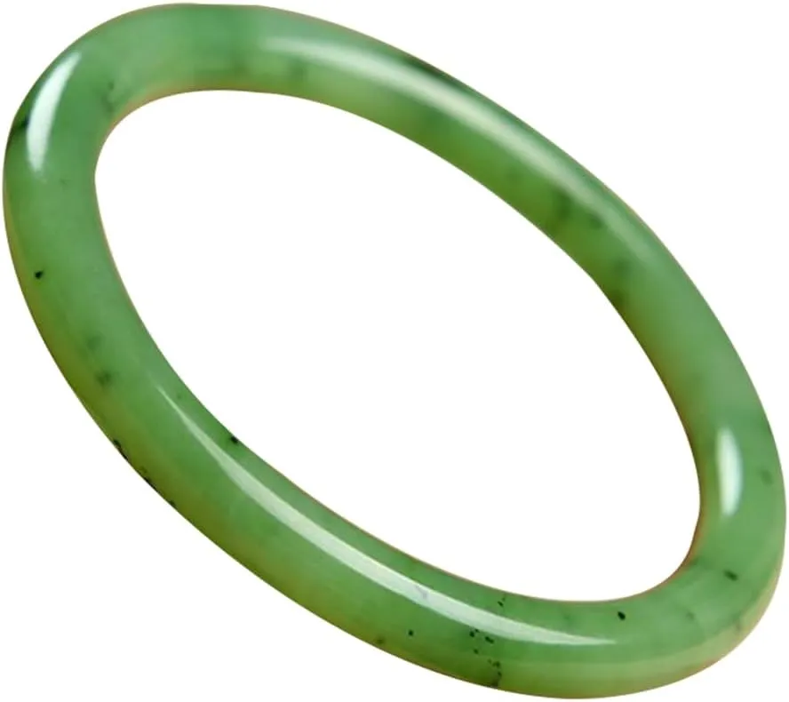 Natural Hotan Jasper Round Strip Bangle 58-62mm Fengshui Jade bracelet For Women Genuine