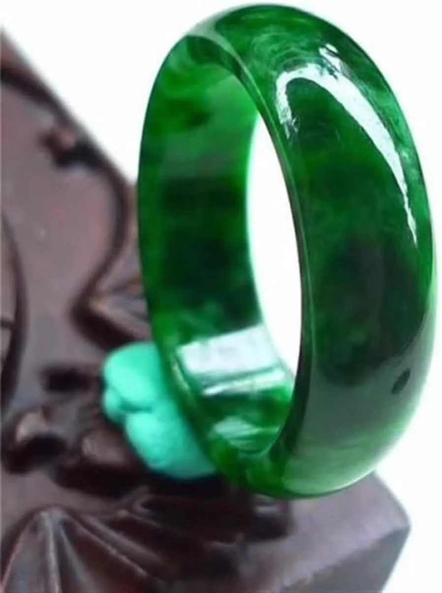Natural Myanmar Jade Green Jadeite Jade Rings Handmade Jade Ring Men Party Wedding Jewelry Gift Rings for Men Woman (Ring Size : 10)