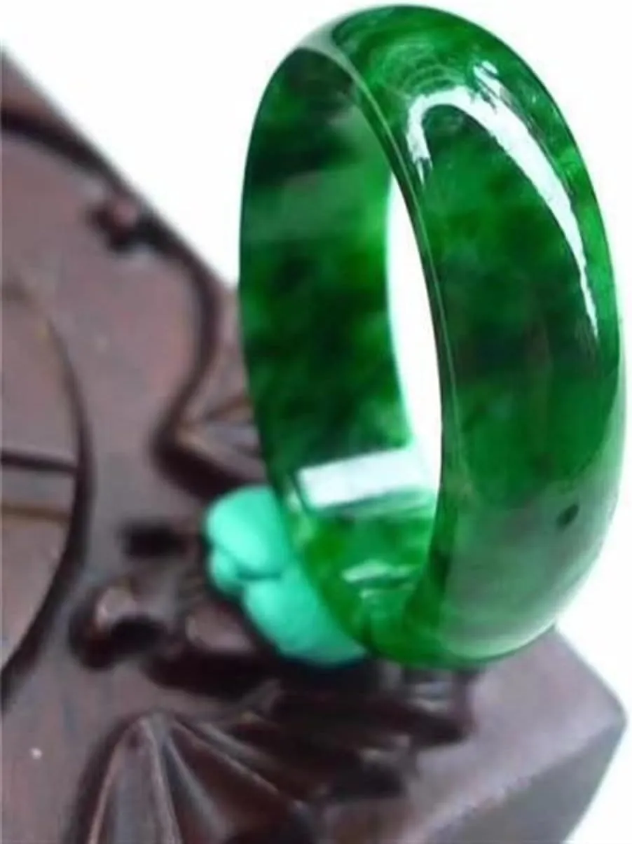 Natural Myanmar Jade Green Jadeite Jade Rings Handmade Jade Ring Men Party Wedding Jewelry Gift Rings for Men Woman (Ring Size : 10)