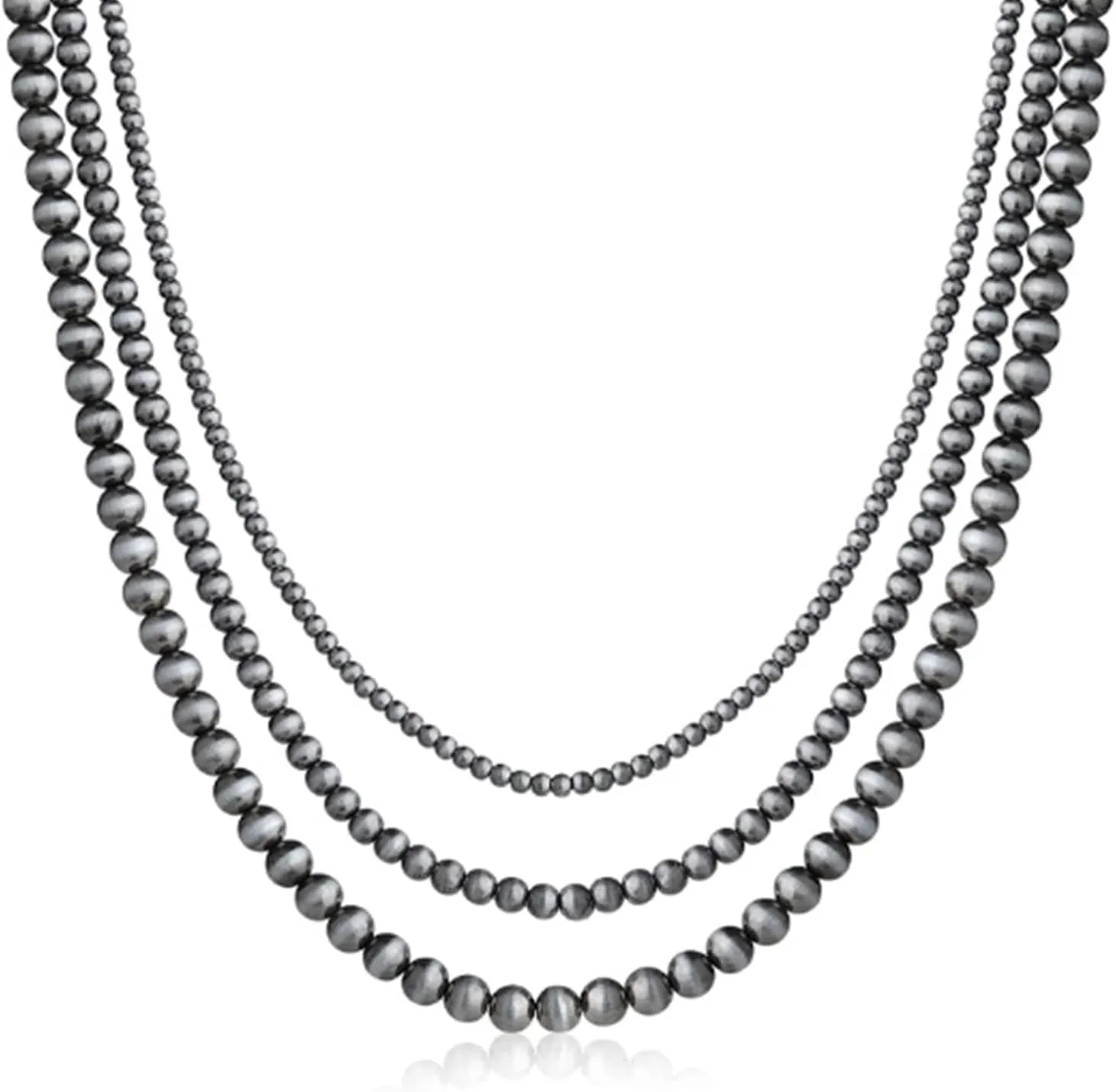 Navajo Pearl Necklace Western Pearl Layered Necklaces Western Jewelry for Women Black Beaded Choker Necklace Trendy Boho Country Concert Outfits Accessories