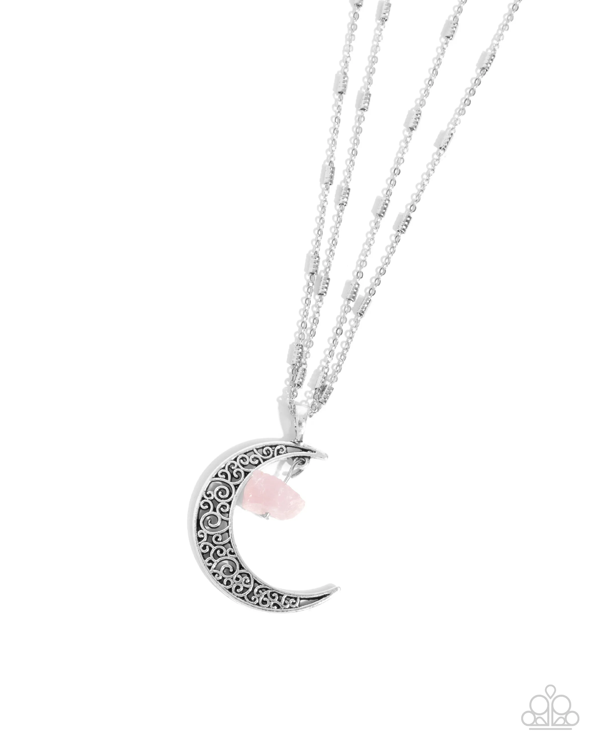 Necklaces Crescent Charm - Pink SET