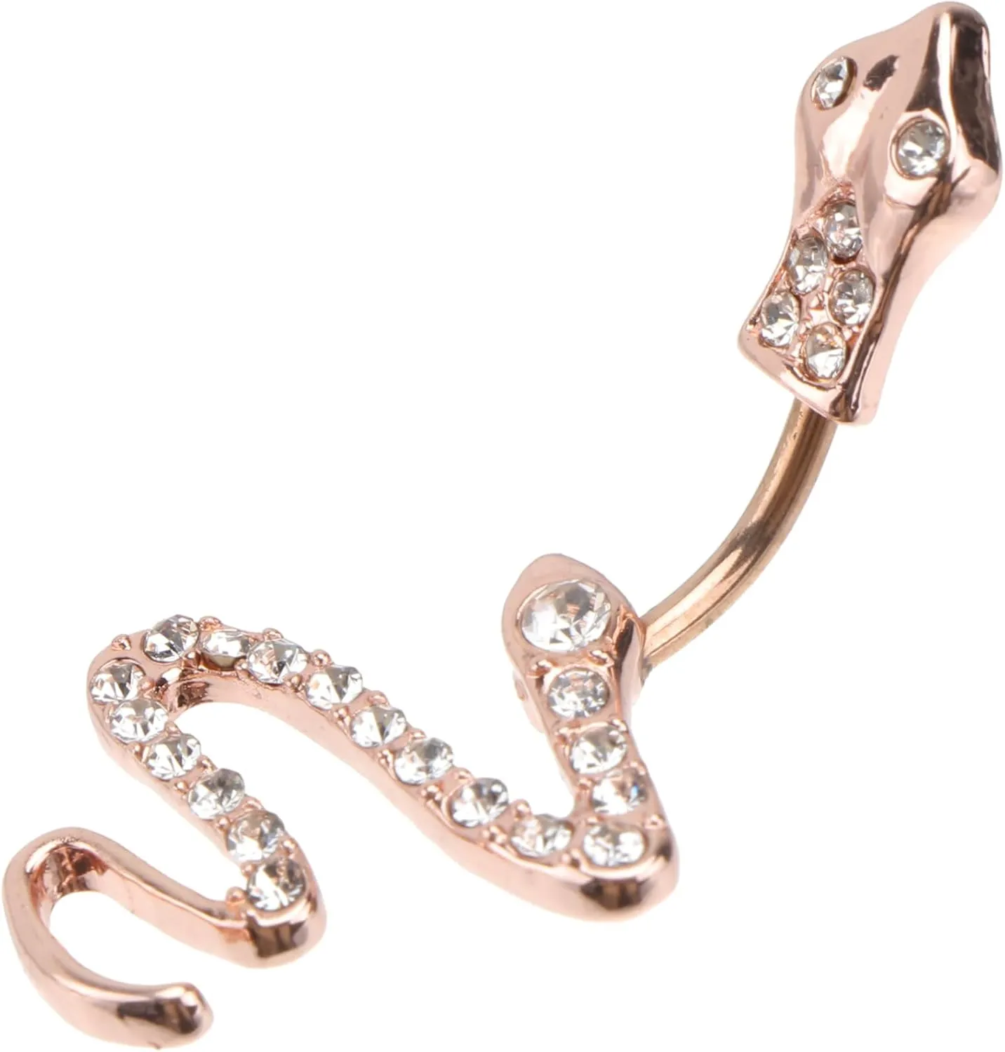 NOLITOY 1Pc Stylish Snake Shaped Navel Ring Jewelry for Women Elegant Belly Button Piercing with Zirconia for Daily Wear Parties and Beach Events
