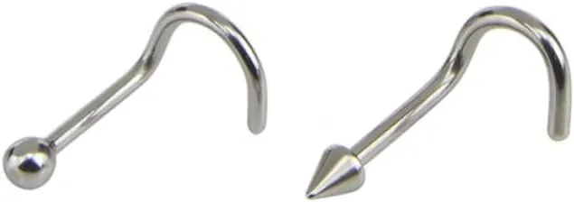 Nose Pin and Ring Set Stainless Steel Jewelry Dangle Nose Ring Industrial Piercing Jewelry Ideal Present for Women and Girlfriend