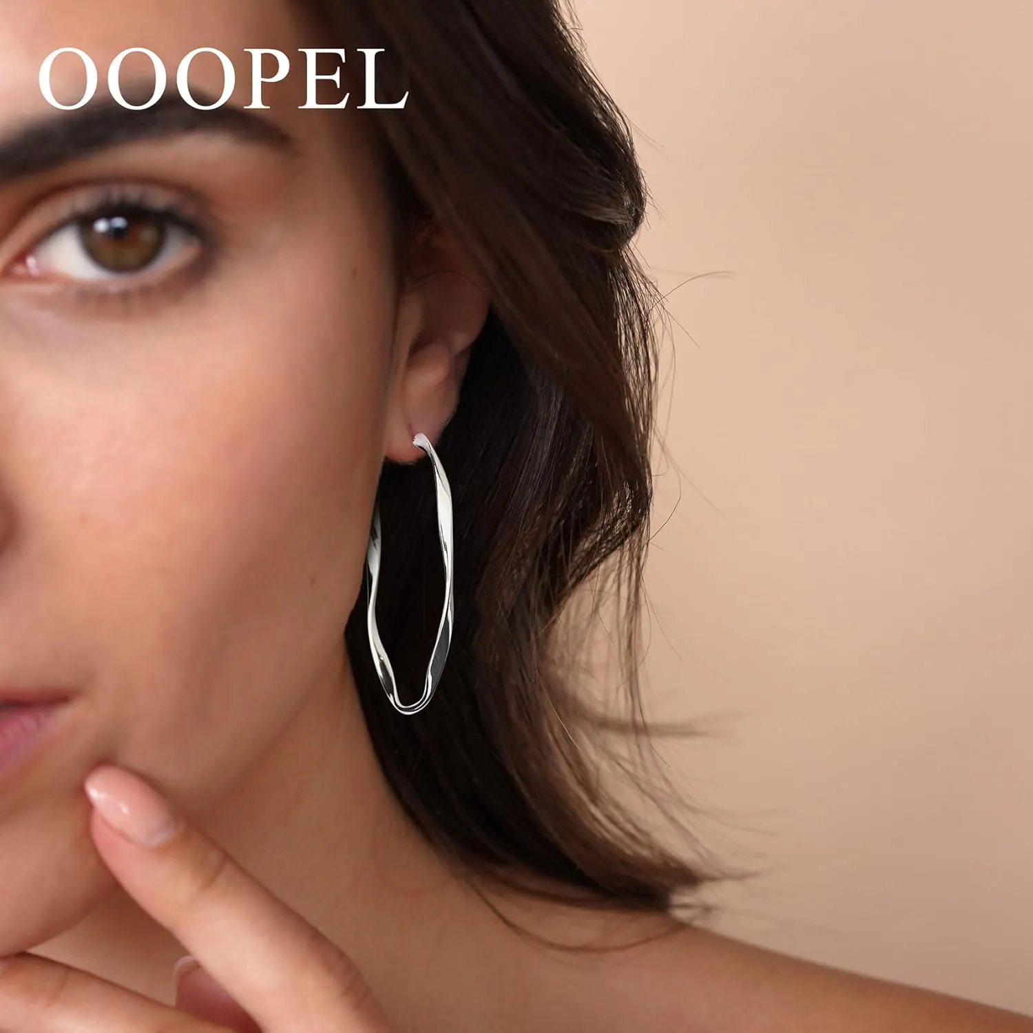OOOPEL Gold Hoops Earrings for Women, Big 925 Sterling Silver Hoop Earrings Lightweight Hypoallergenic Sterling Silver Hoop Earrings for Women 30MM 40MM 50MM 60MM