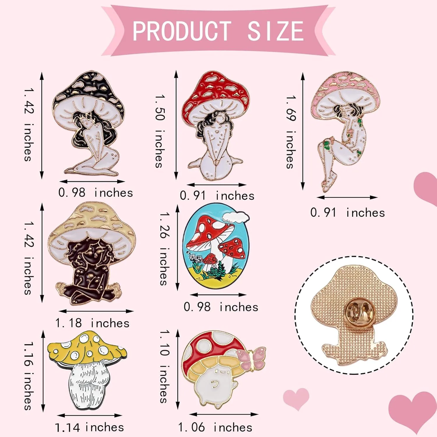 Ornaland Mushroom Enamel Pin Set Cartoon Mushroom Label Brooches Accessory for Jackets Backpacks Badges Brooches Badges Clothes Jackets Hats