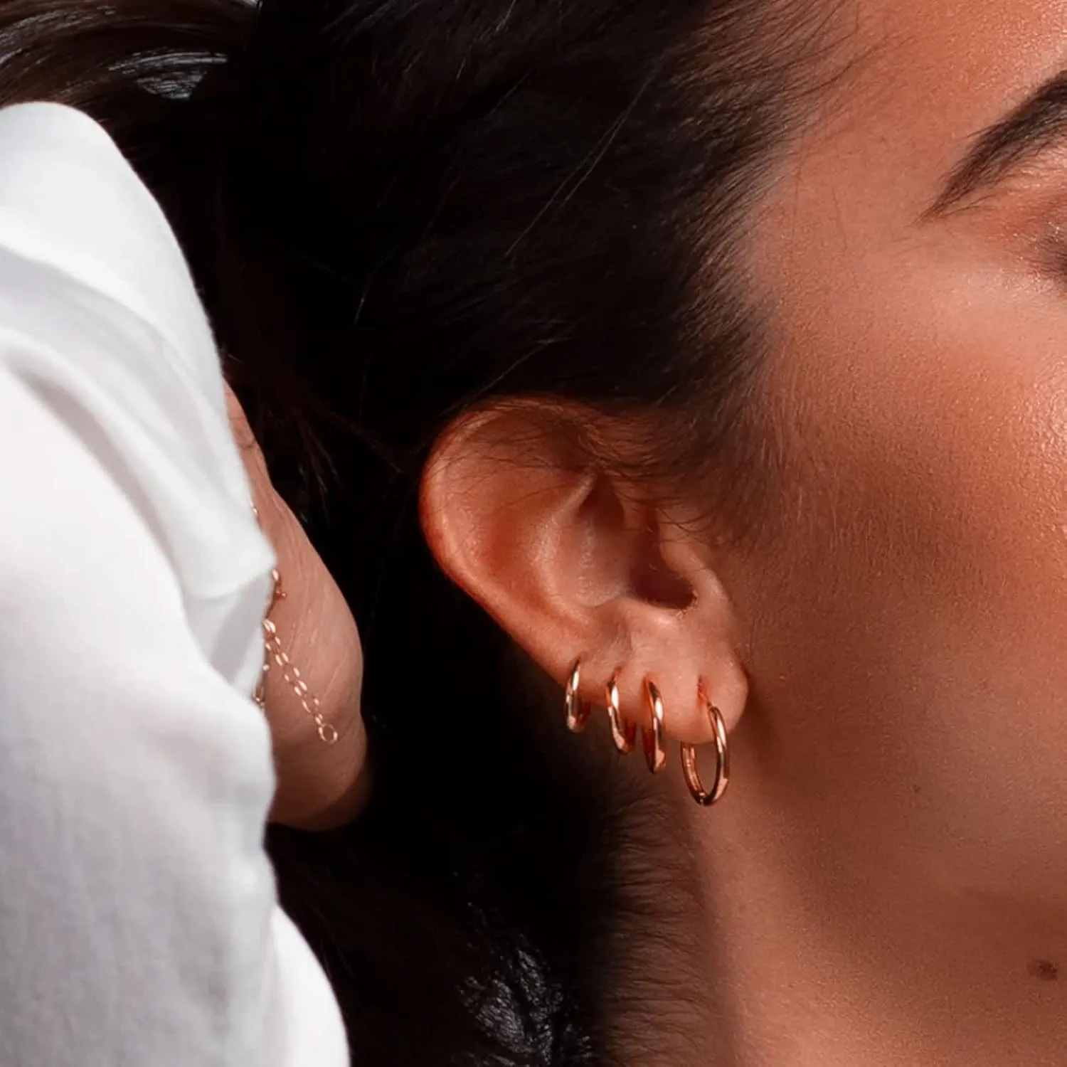 PABBEU Gold Hoop Earrings for Women Sterling Silver Post Small Gold Hoop Earrings 14k Real Gold Tiny Hypoallergenic Small Hoop Earrings Set for Women Men 13/15 /20mm