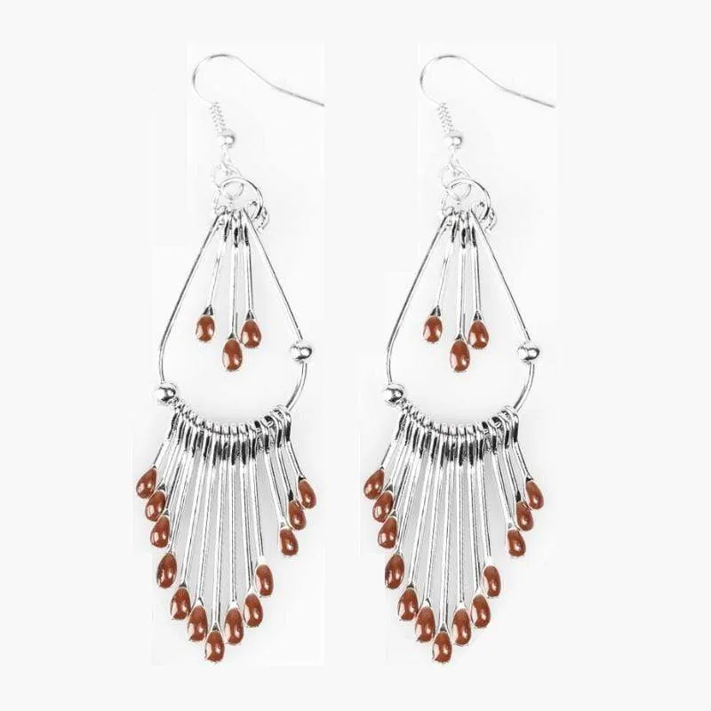 Painted Pony Brown Earrings