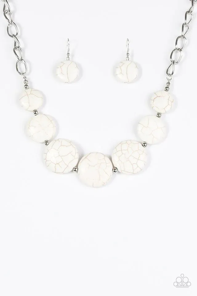 Paparazzi Necklace ~ Bedrock Betty - White