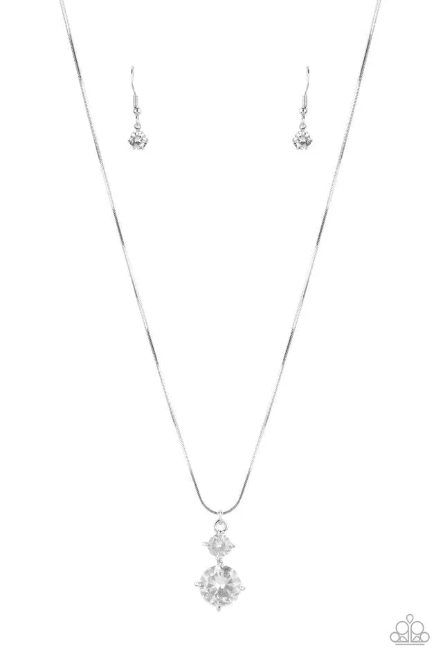 Paparazzi Necklace ~ Top Dollar Diva - White