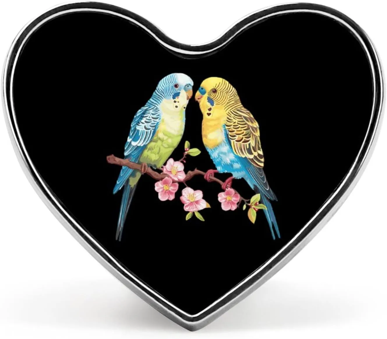 Parakeet Budgies Heart Pins Lapel Pins Enamel Brooches for Wedding Party Costume Accessory
