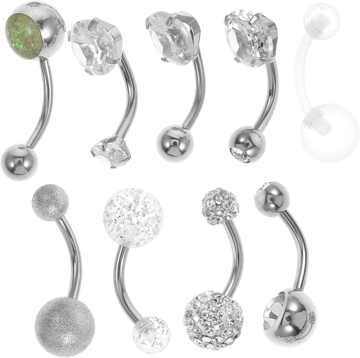 PartyKindom Charming Zircon Belly Button Ring Belly Piercing Jewelry for Women Small Navel Ring Elegant Design