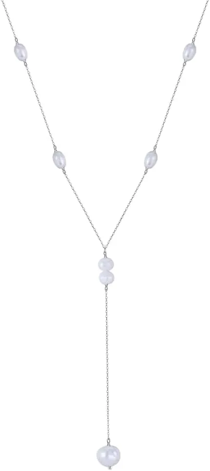Pearl necklaces for women Elegant 925 Sterling Silver Freshwater Pearl Necklace for Women Double Layered Pearls Choker Necklace Jewelry-T11