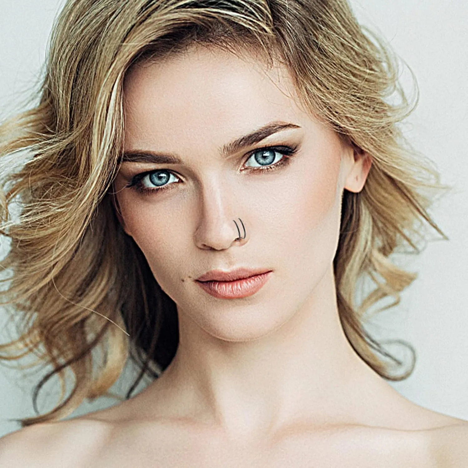 PRETYZOOM 6pcs Spring Nose Ring Nose Hoops Nose Jewelry for Women Nose Rings Nose Ring Hoops Fake Nose Ring Hoops