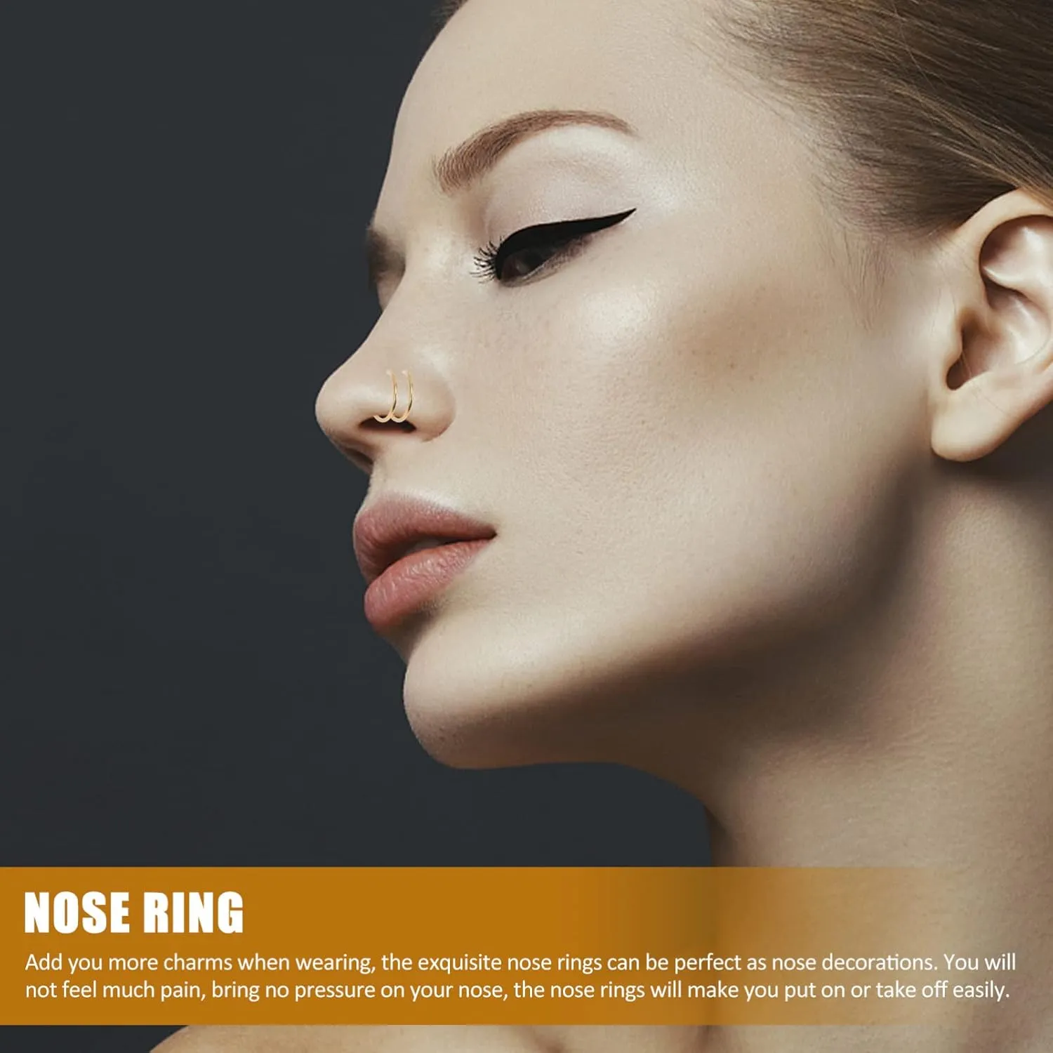 PRETYZOOM 6pcs Spring Nose Ring Nose Hoops Nose Jewelry for Women Nose Rings Nose Ring Hoops Fake Nose Ring Hoops