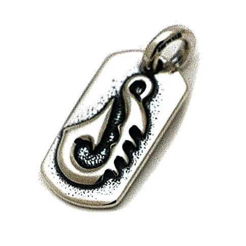 Raised Fish Hook Dog Tag