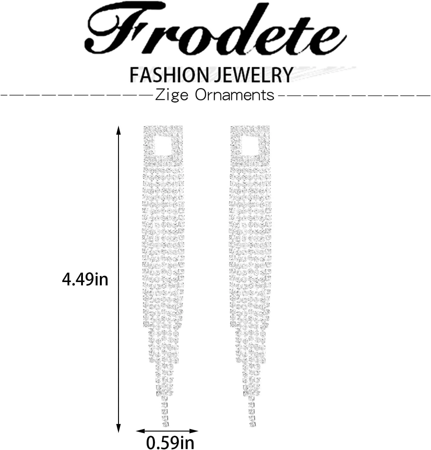Rhinestone Drop Earrings for Women Sparkly Long Tassel Earrings Dangling Crystal Statement Prom Earrings Wedding Party Dress Outfit Jewerly Gifts