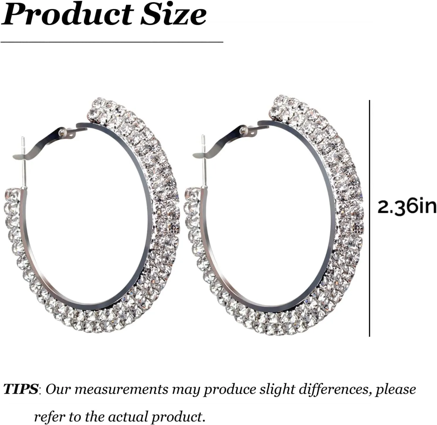 Rhinestone Hoop Earrings Trendy Earrings for Women 2025 Prom Dresses 2025 Big/Large Hoop Earrings Sparkly Glitter Hoops Earring Wedding Prom Formal Jewelry Gifts