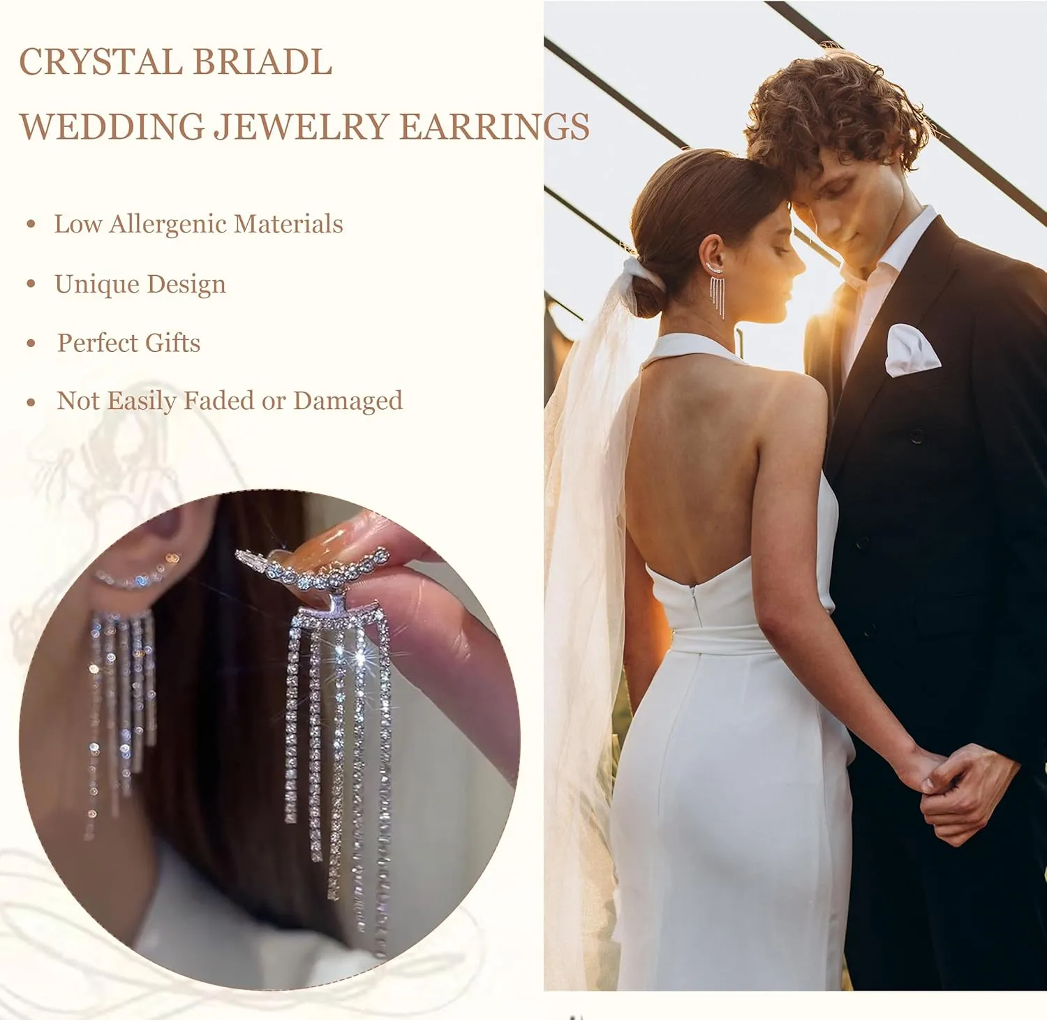 Rhinestone Tassel Earrings for Women Sparkly Long Tassel Earrings Prom Earrings Bling Crystal Chandelier Earrings Wedding Party Prom Dress Outfit Jewerly Gifts