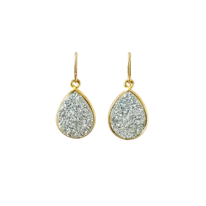 Silver Druzy Earrings