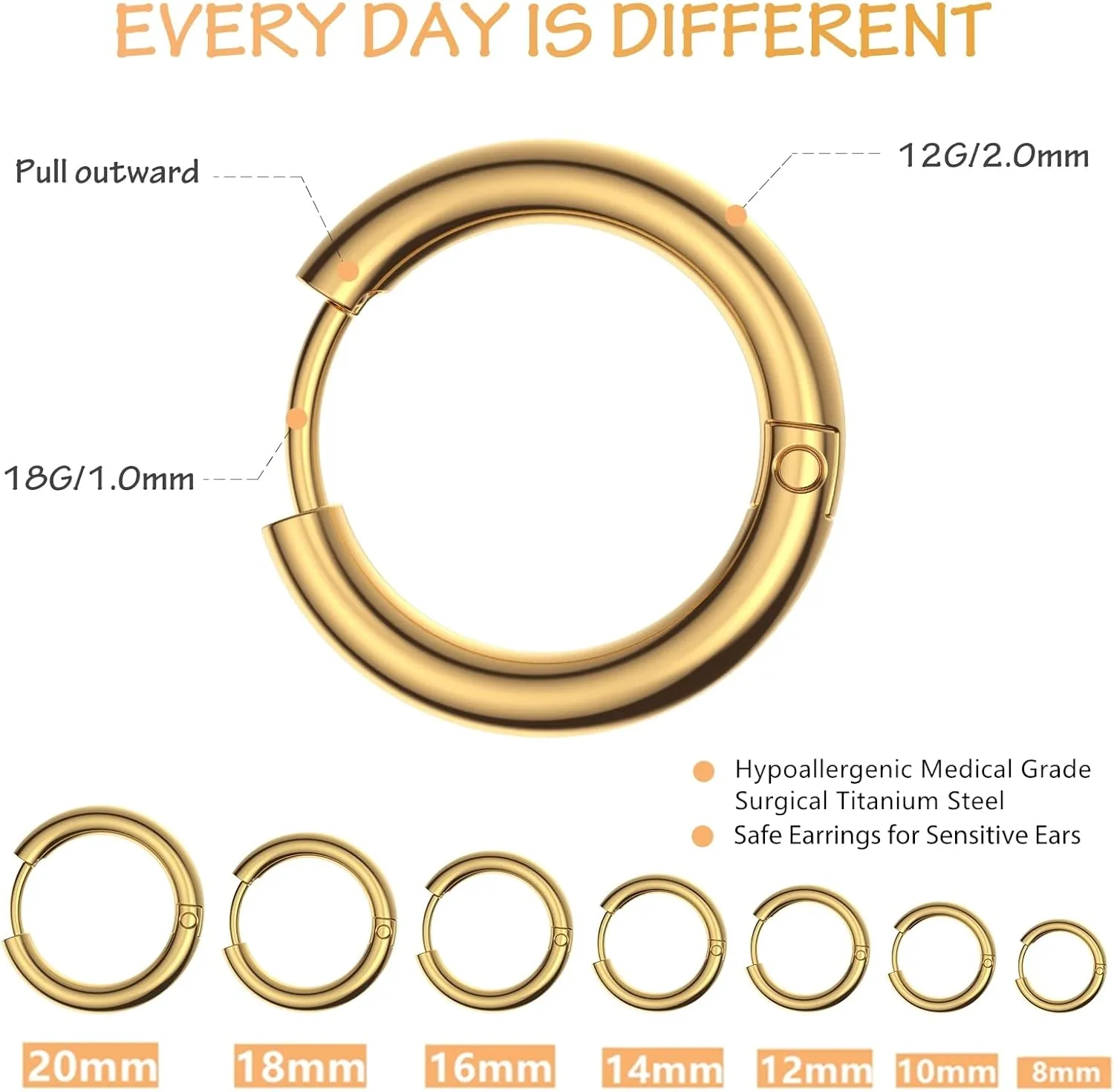 Silver Gold Black Stud Earrings Set 7Pairs Hypoallergenic Cubic Zirconia Titanium Stainless Steel Silver Rose Gold Black CZ Cartilage Stud Earrings Jewelry Sets for Women Men, 2-8mm CZ Studs Earrings