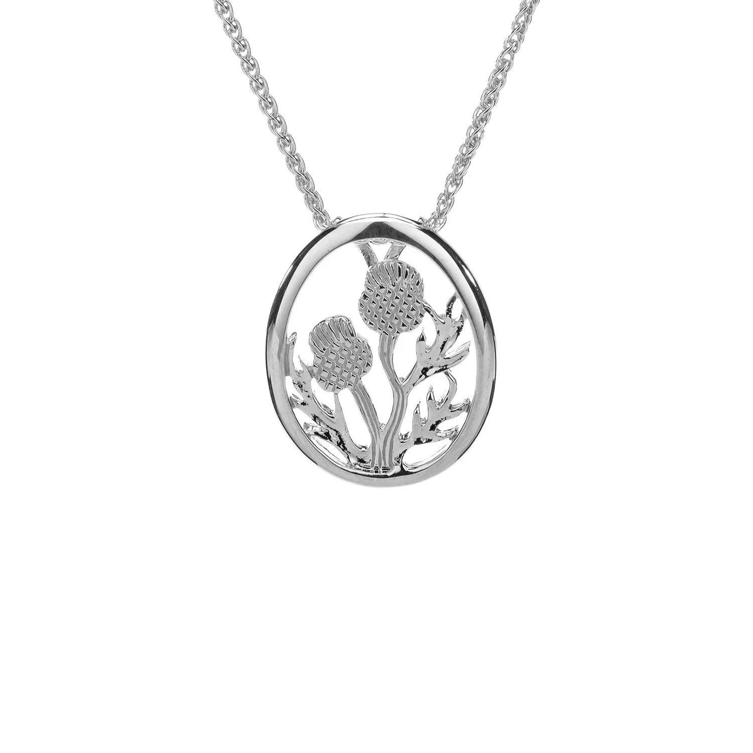 Silver Thistle Framed Pendant