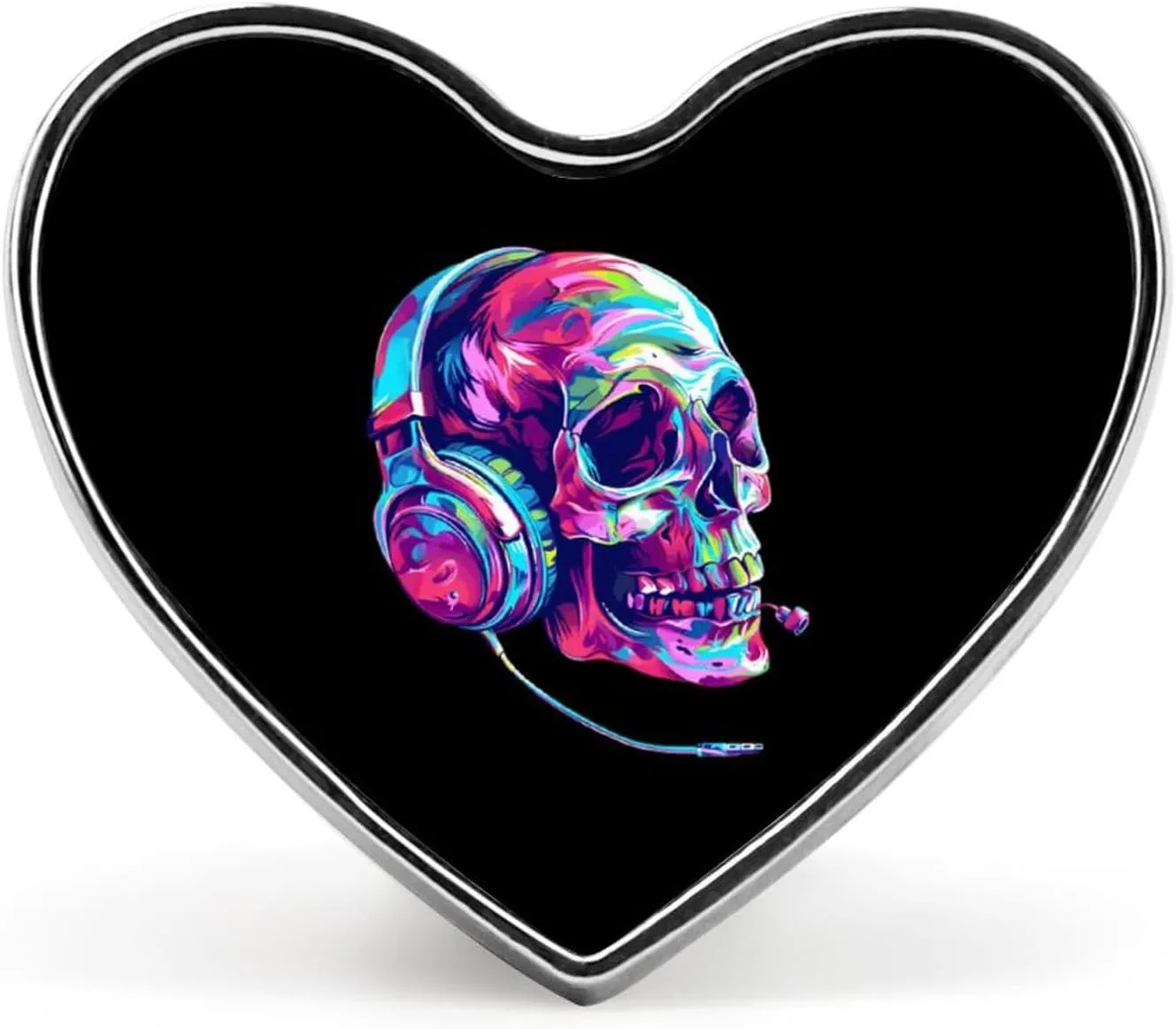 Skull Music Heart Pins Lapel Pins Enamel Brooches for Wedding Party Costume Accessory