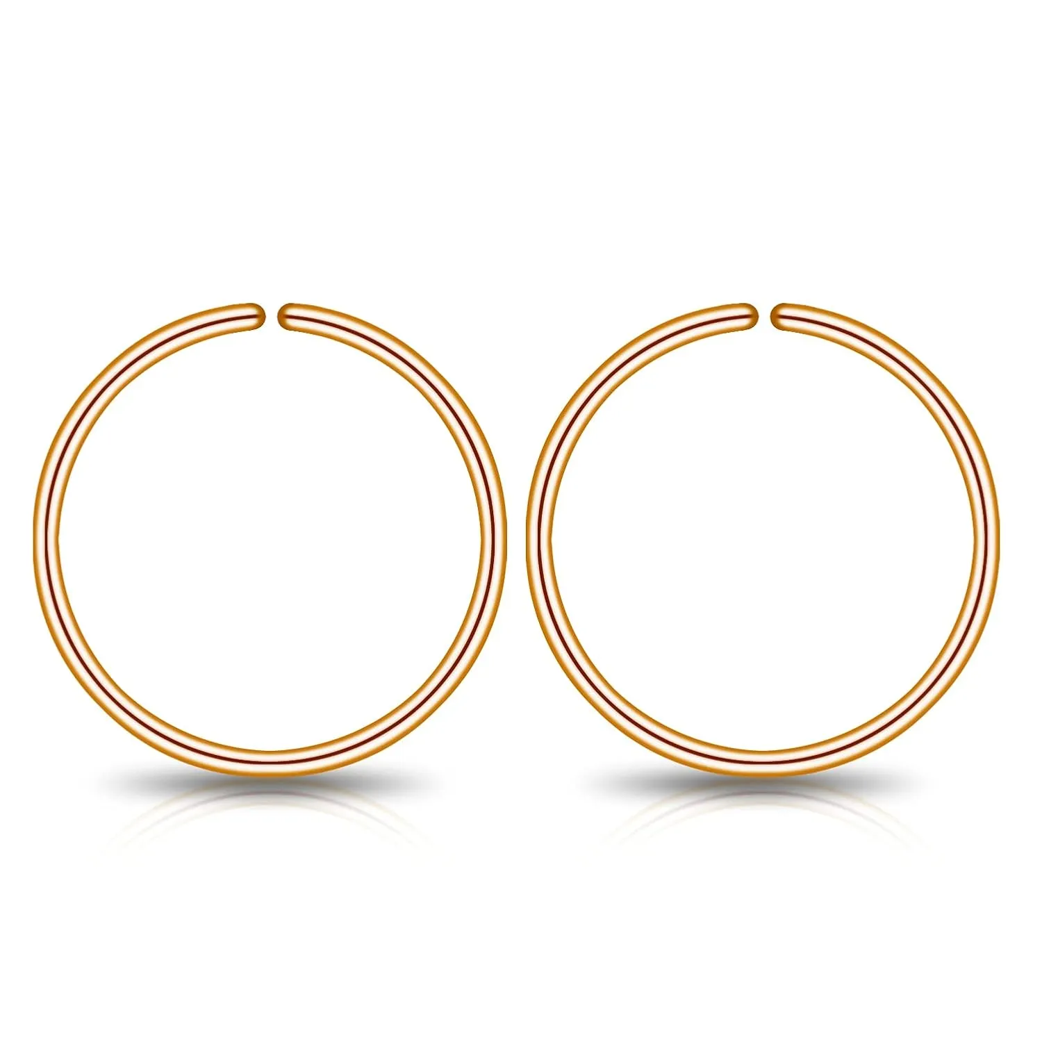Small Gold Sterling Silver Huggie Hoop Earrings for Women Cartilage Nose Helix Tragus (Rose Gold, 5mm 24 gauge / 1 pair)