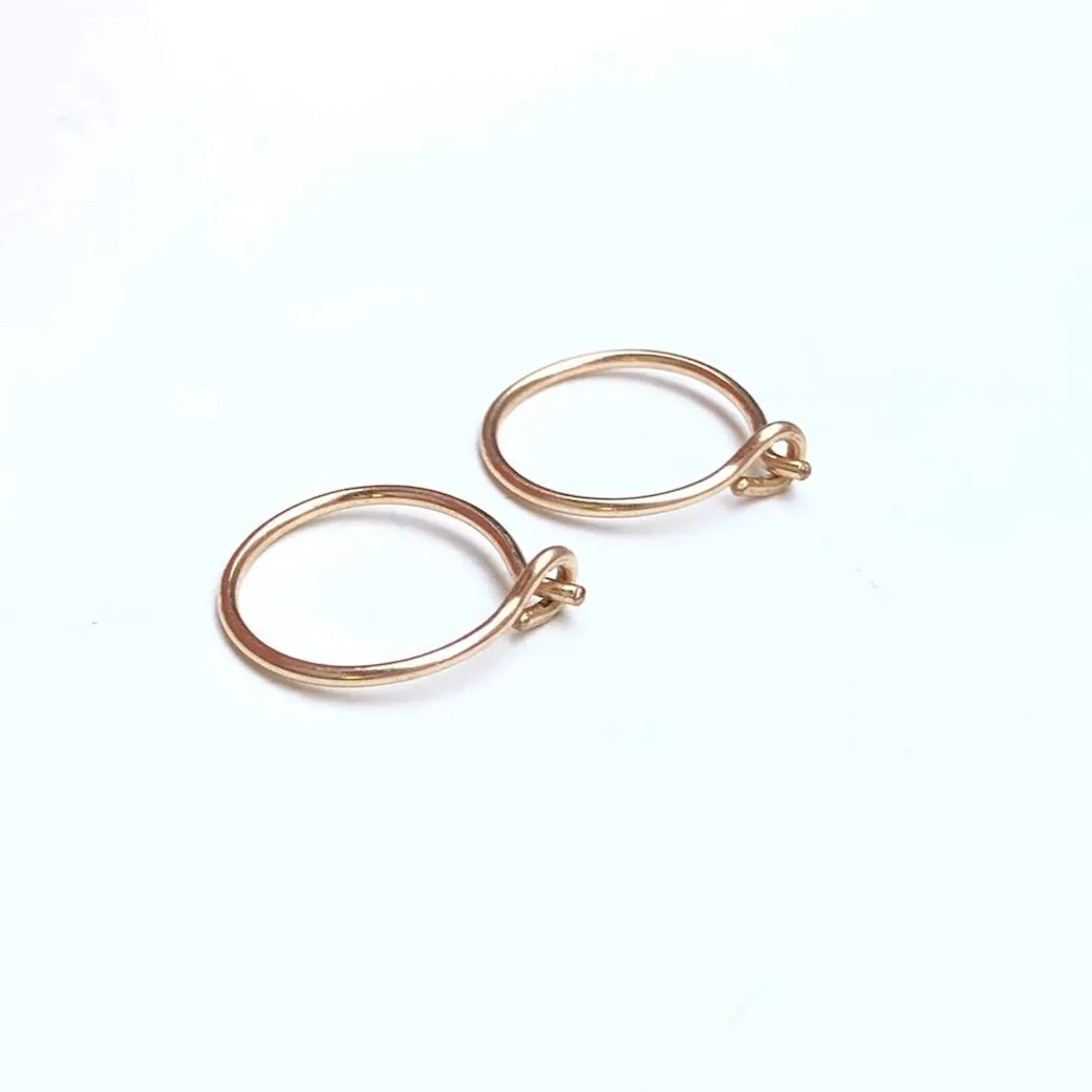 Small Thin Huggie Hoop Earrings for Women - 14k Gold Filled or Sterling Silver Tiny Hoops, Lightweigh Hypoallergenic Gold Hoop Earrings (14K Yellow Gold Filled, 12mm)